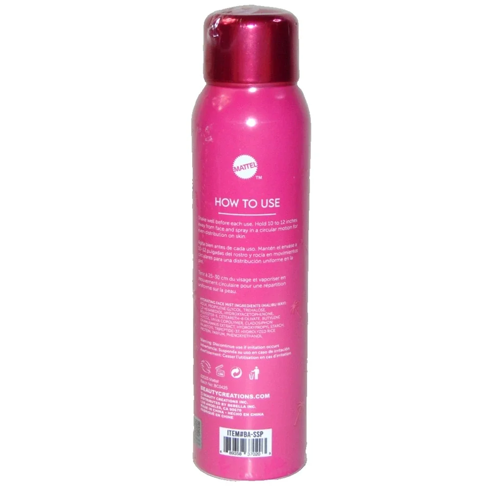 Barbie Beauty Creations Malibu Way Hydrating Face Mist 3.38oz Peptides Algae New